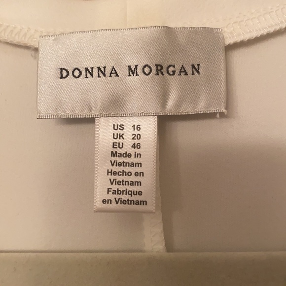 NWT Donna Morgan Ivory Faux Wrap Dress Sz 16 - Picture 10 of 10